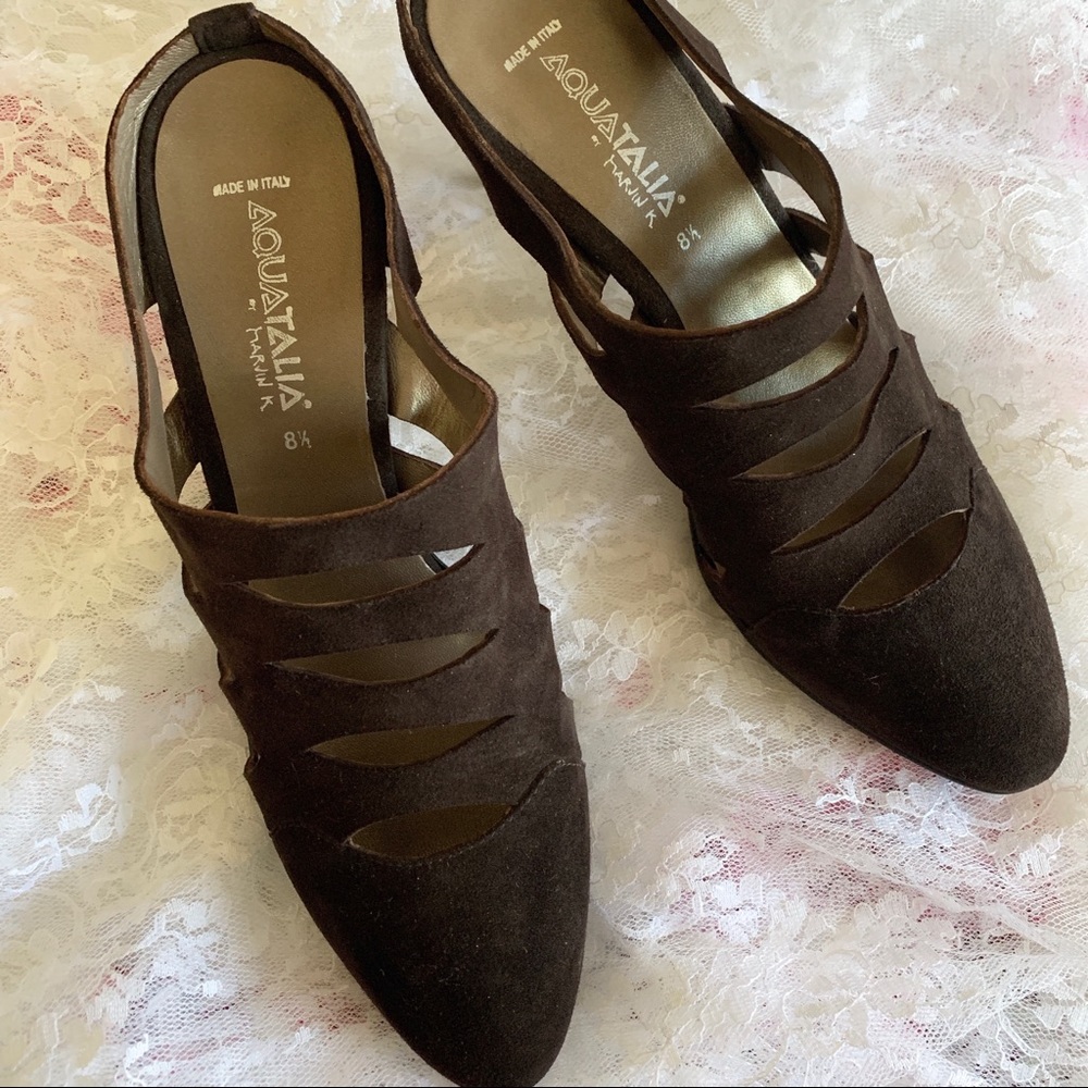 Aquatalia cutout clog shoes